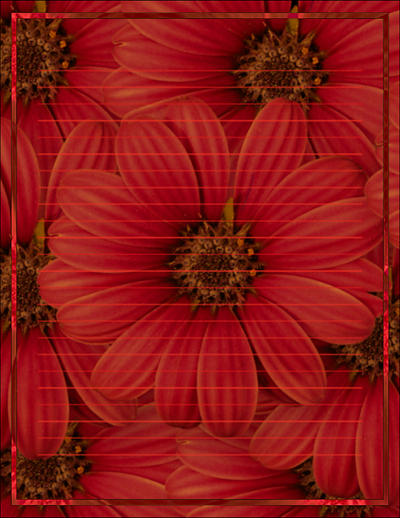 Red Flower Stationary