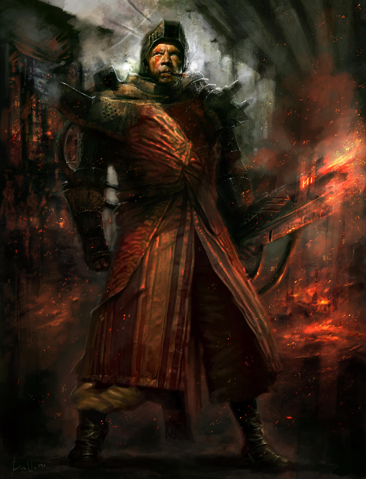 Character concept : Pyromancer Soldier by PabloFernandezArtwrk on ...