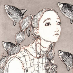 girl and fish