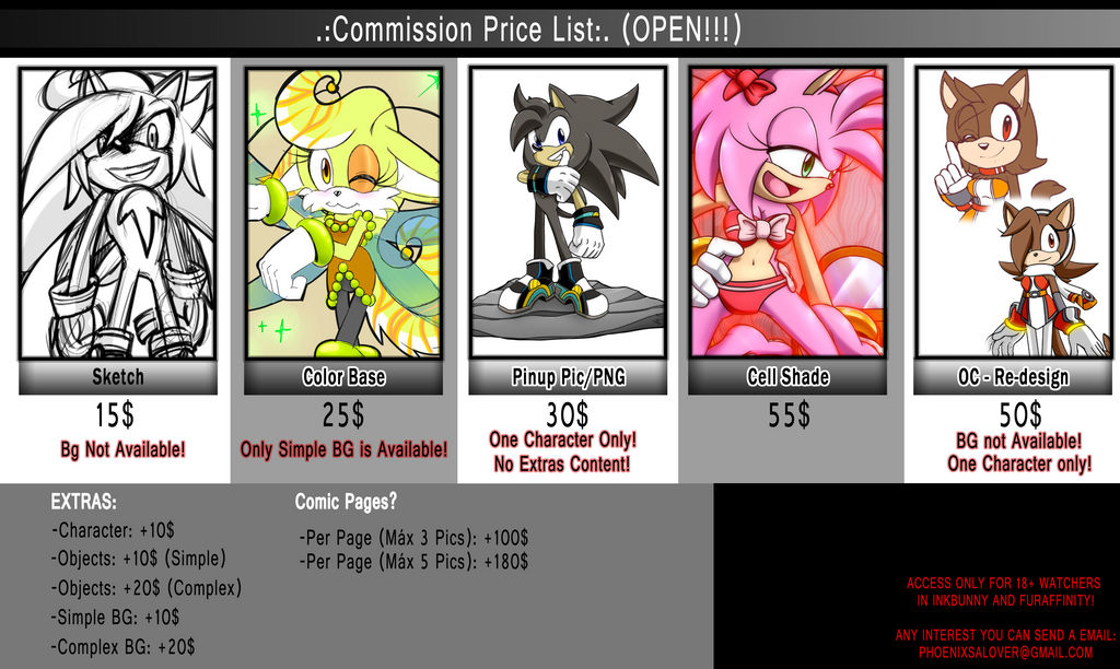 .: Commission List 2019 (OPEN) :. by PhoenixSAlover .: Commission List 2019 (OPEN) :. by PhoenixSAlover