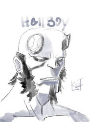 Hellboy sketch.