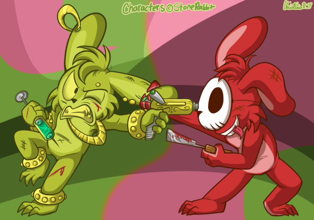 Bunny Fight - Art Trade