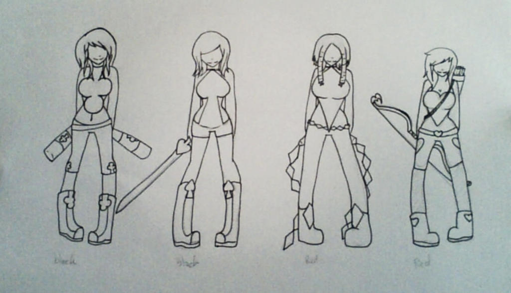 Character Base Party Character bases WIP by B1ackJacks on DeviantArt