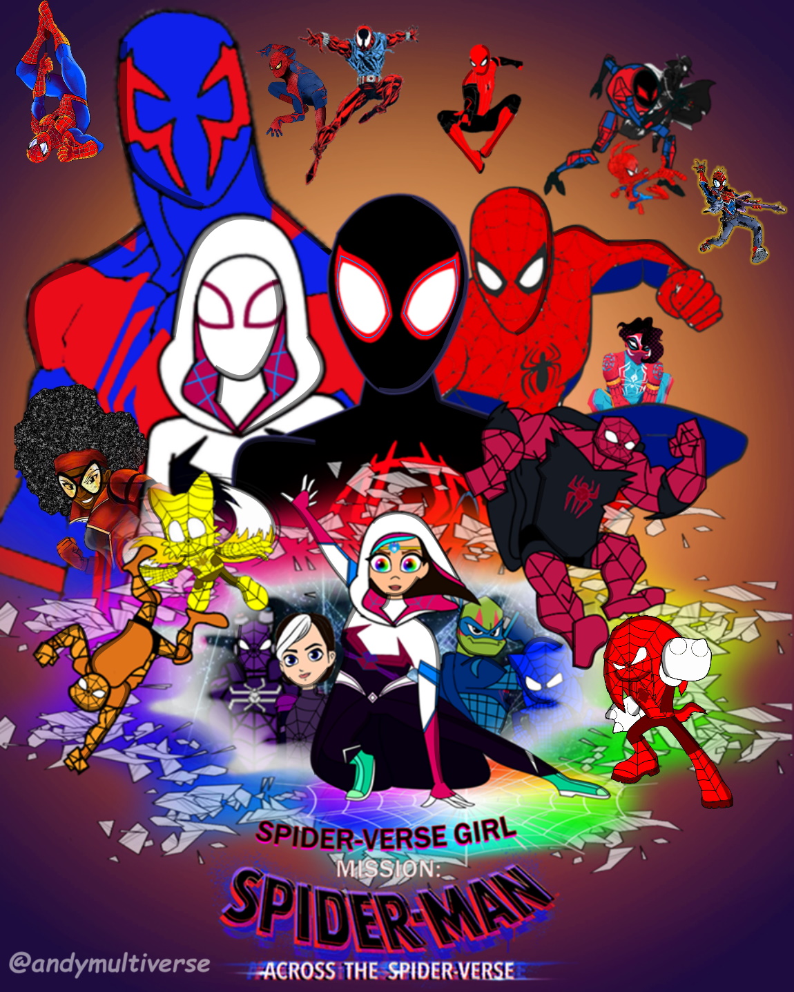 Fan made poster for Spider-Man Across the Spider-Verse illustrated