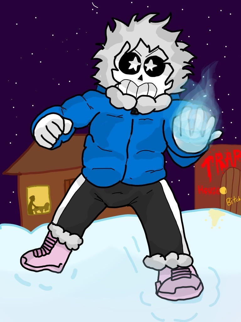 Undertale - sans throwing a fire ball (fan art) by AriannasSpot on ...