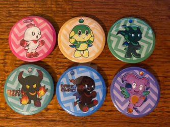 Sonic Adventure Chao Pin Buttons Dark Hero Neutral by Zphal