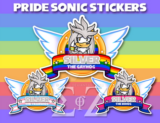 LGBTQ+ Silver the Hedgehog Title Screen Stickers