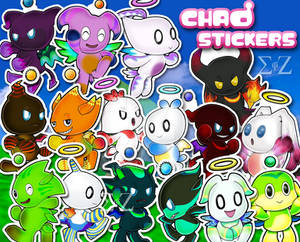 Chao Stickers Hero Dark Neutral Fly Swim Run Power