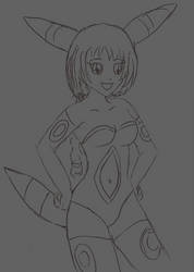 Confident Umbreon -sketch-