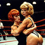Juliet vs Elaine 1970s Ruble in the Ring Bearhug