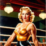 Marilyn gold n black 1-piece Wrestler