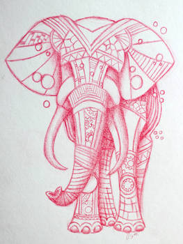 Steampunk Elephant Tattoo Design