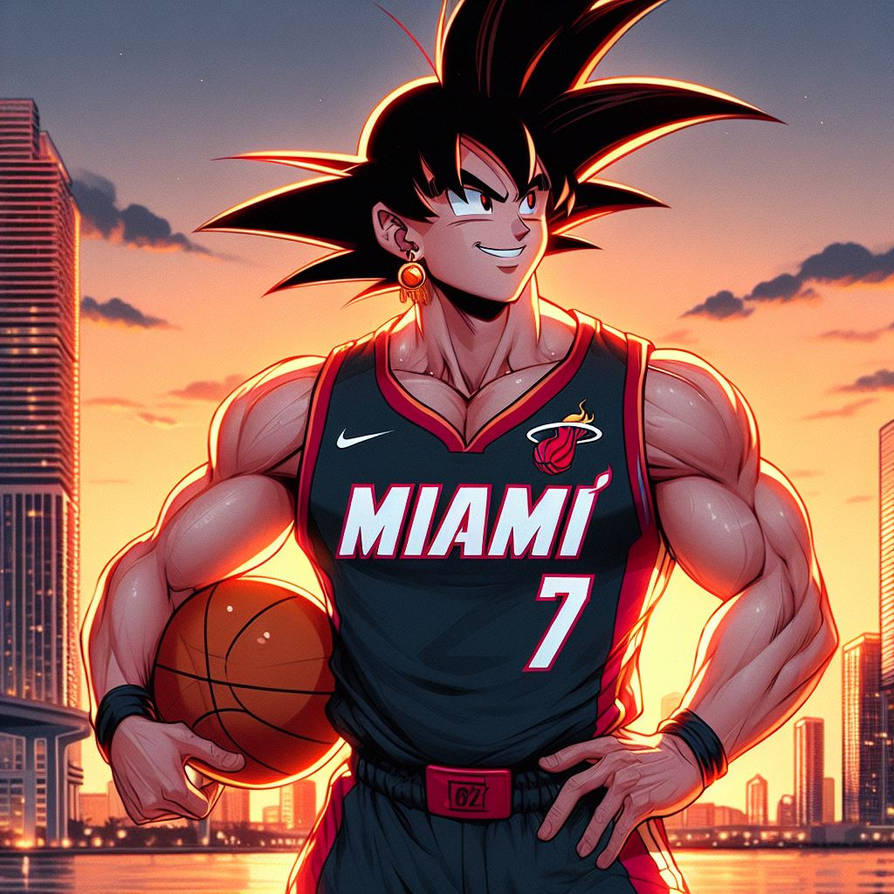 Goku as a Miami Heat player by KevsRandomAIArt on DeviantArt