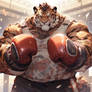 Overweight tiger boxer