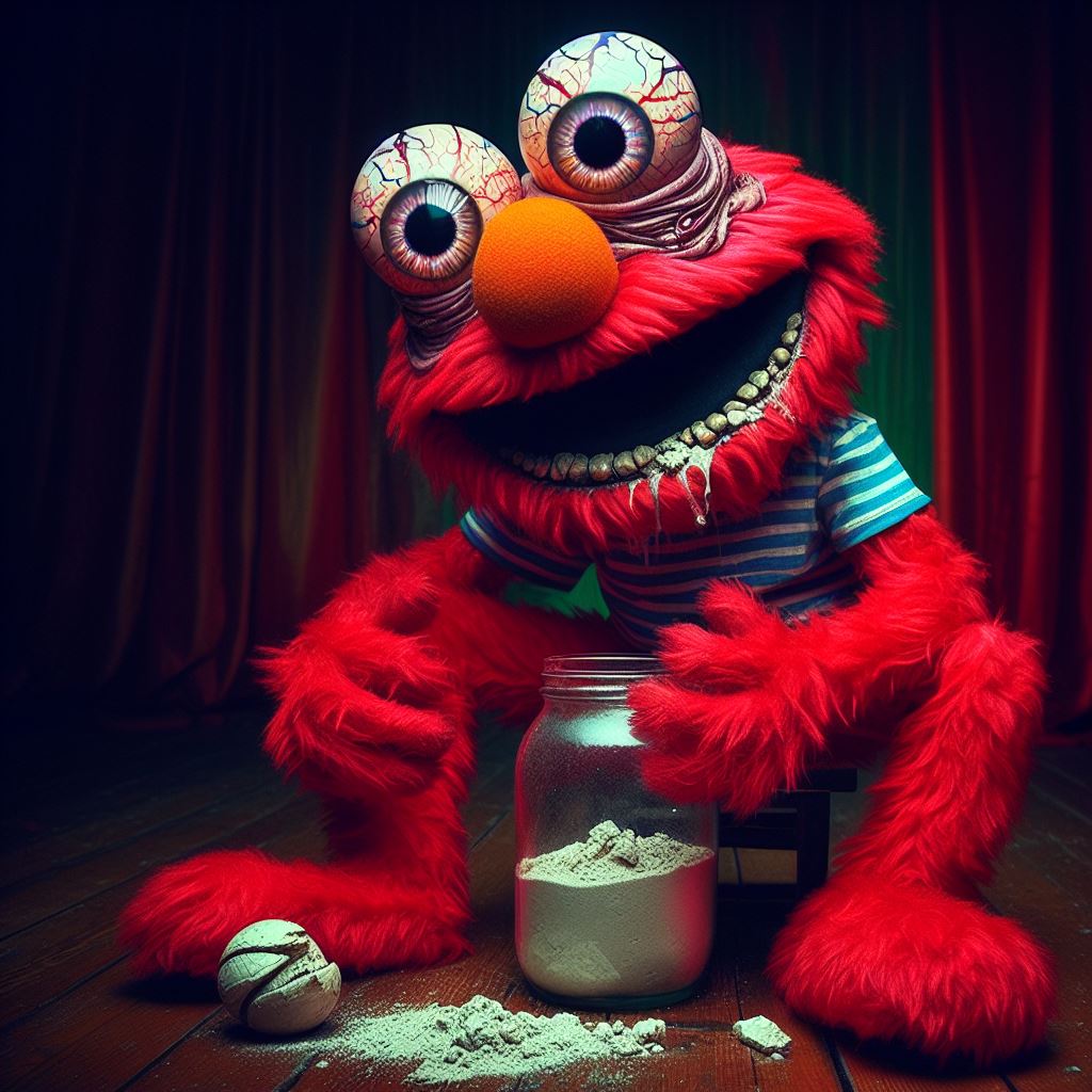 Elmo Geting Rizzy Washed up Elmo by KevsRandomAIArt on DeviantArt