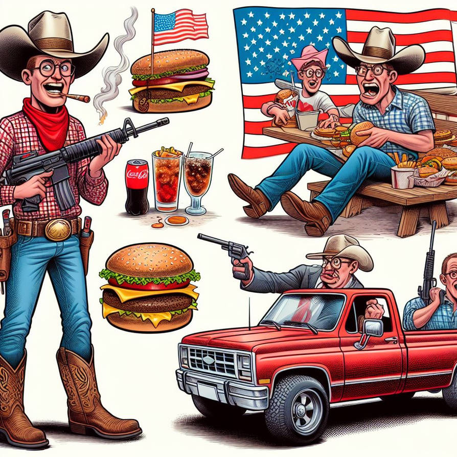 Stereotypical American by KevsRandomAIArt on DeviantArt