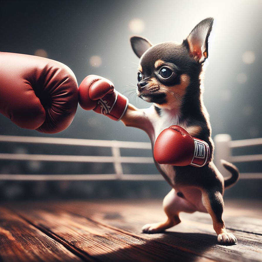 A boxing chihuahua by KevsRandomAIArt on DeviantArt