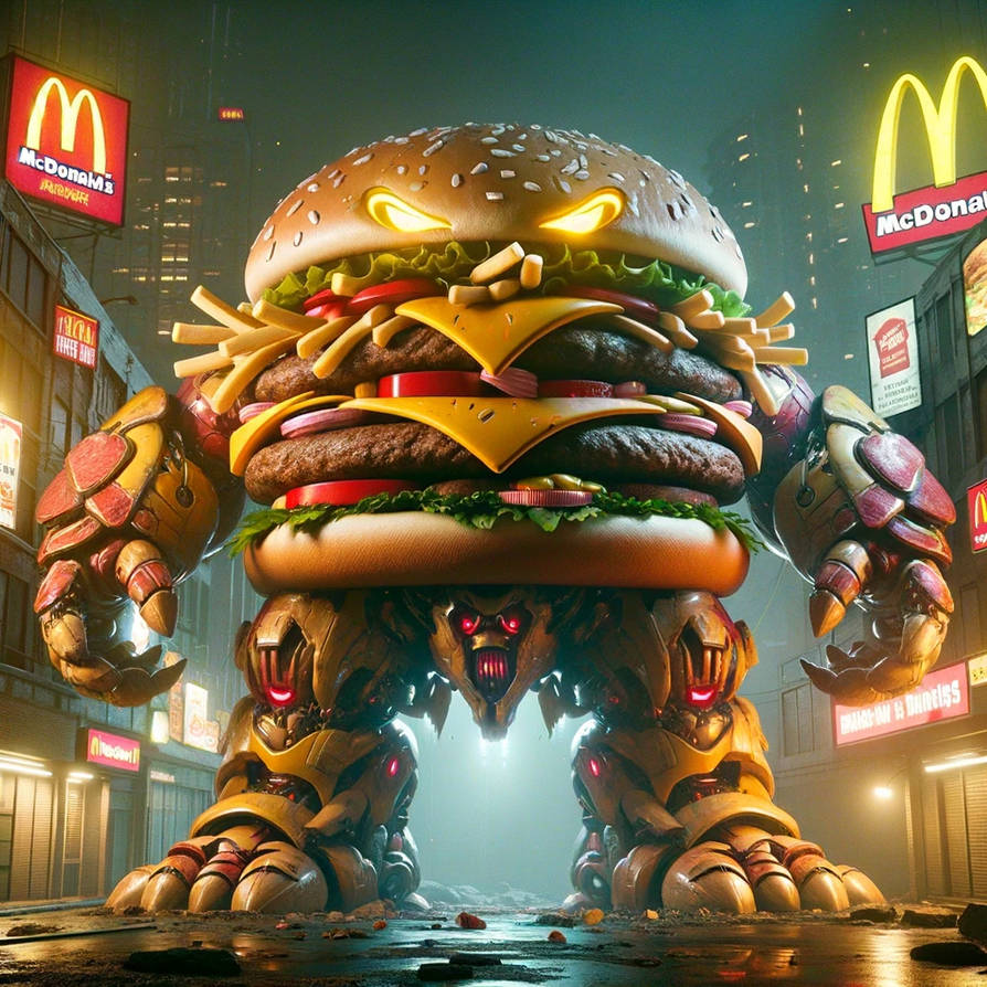 Monster burger by KevsRandomAIArt on DeviantArt