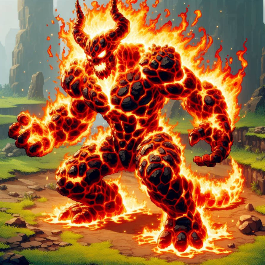 Fire monster by KevsRandomAIArt on DeviantArt