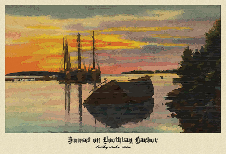 Sunset on Boothbay Harbor