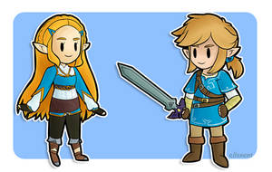 Commission - Paper Botw Zelda and Link