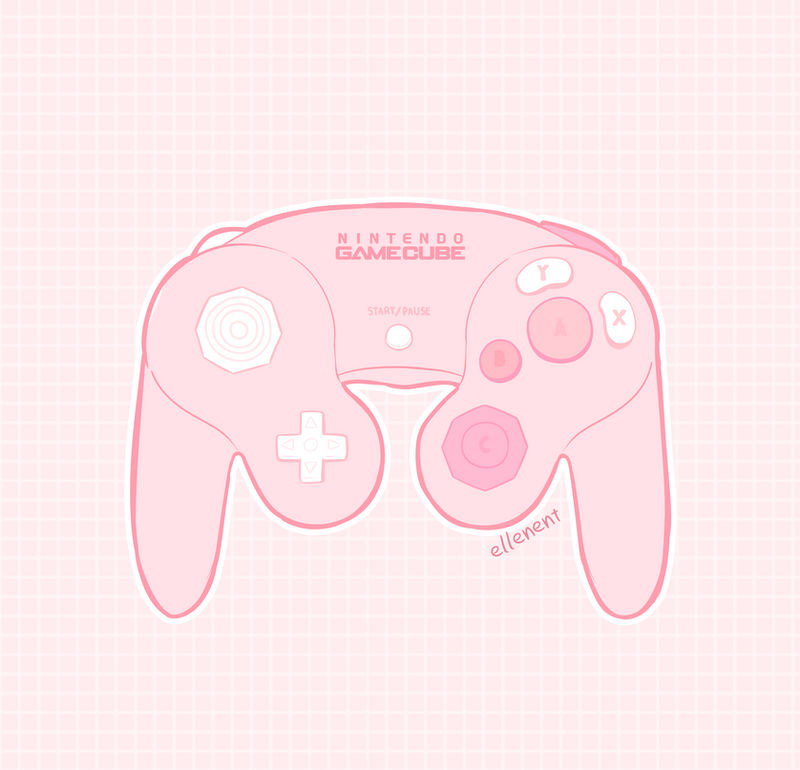Pink Controller Being Held Art Pastel Pink GameCube Controller by ellenent on DeviantArt