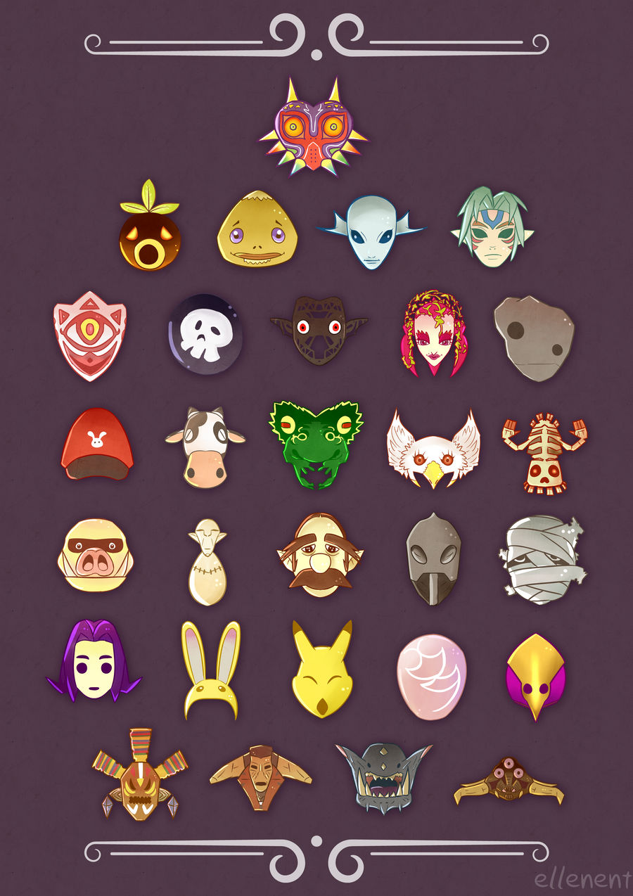 Majora’s Mask Masks by ellenent on DeviantArt