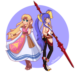 Commission - Zelda and Mai Natsume