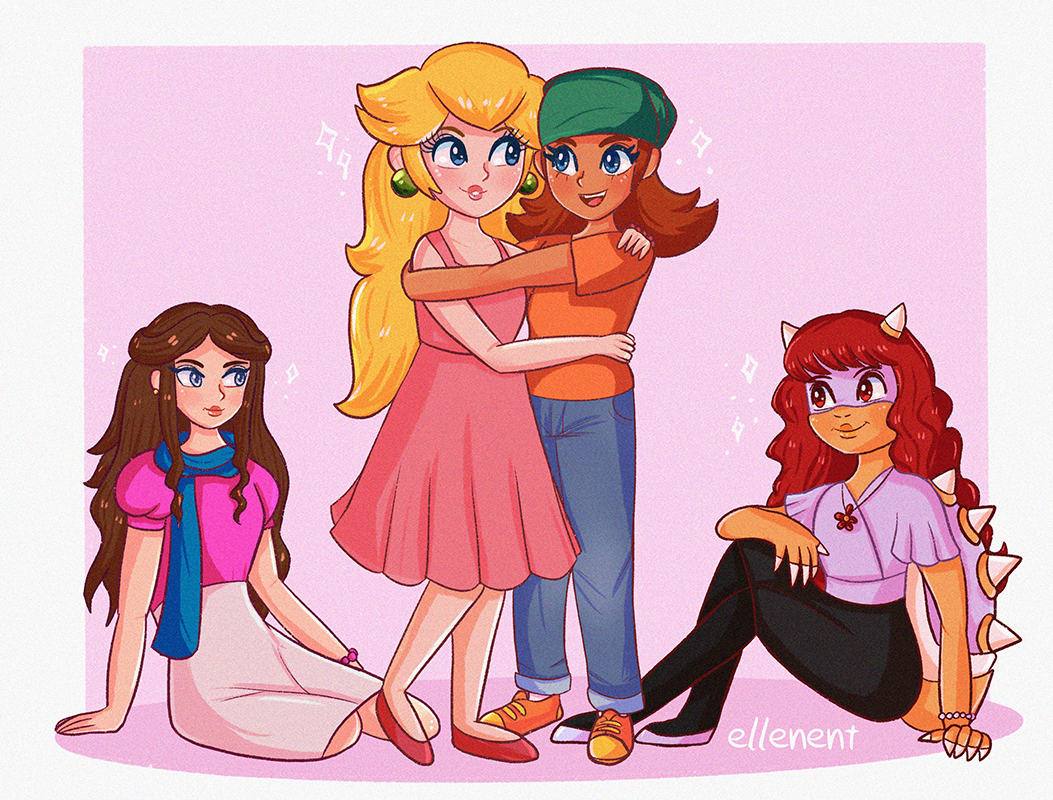 Ellenent Commission - Zelda, Peach, Daisy and Brianna by ellenent on DeviantArt