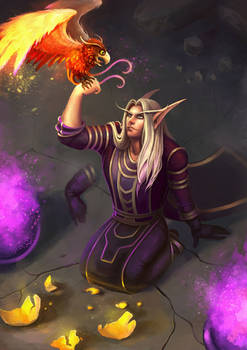 Young Kael with his phoenix