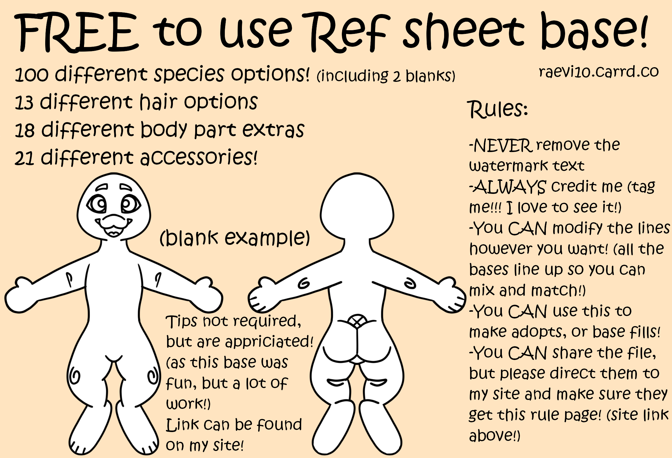 FREE TO USE REF SHEET BASE by raevi10 on DeviantArt
