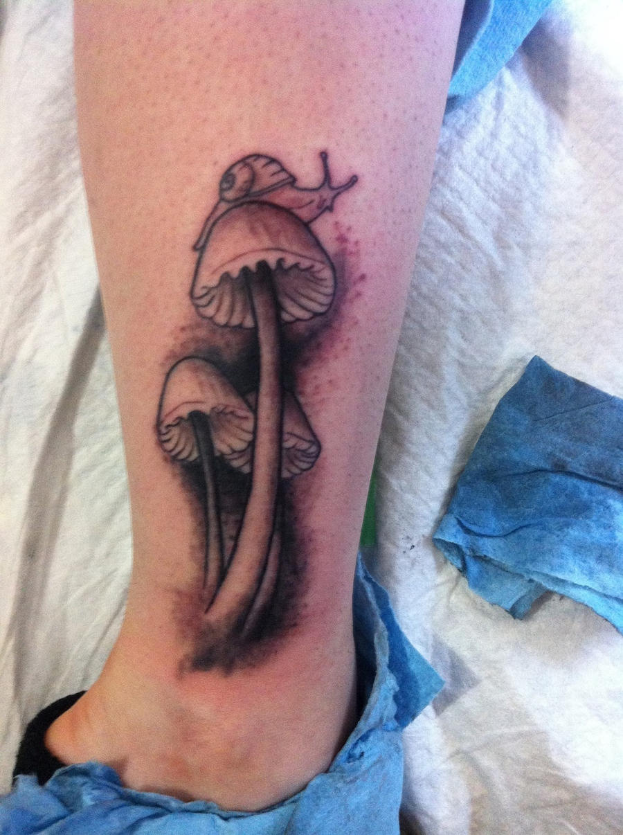 Mushroom and Snail Tattoo by Underdell on DeviantArt