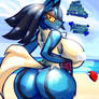 Saber the Lucario's Beach Booty