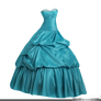 Light blue strapless ball dress