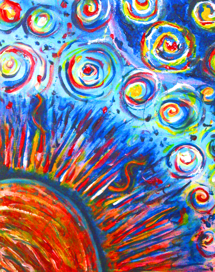 Sun Painting - Acrylic Painting - Bright colors