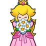 Paper Peach with Flowers