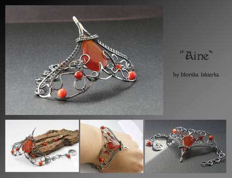 Aine- wire wrapped bracelet