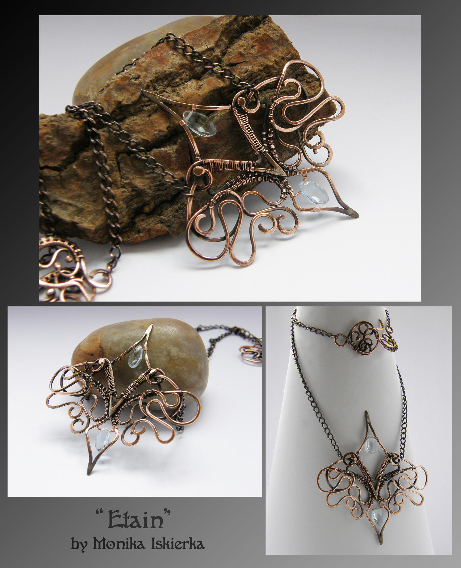 Etain- wire wrapped pendant