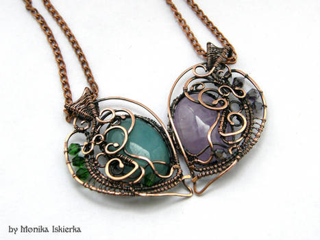 Heart- copper necklaces