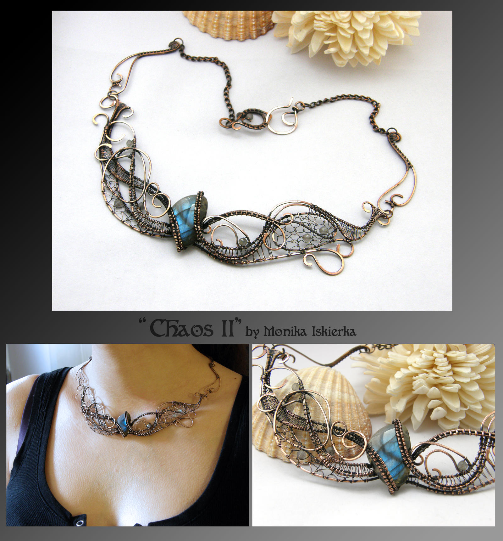 Chaos II- wire wrapped copper necklace