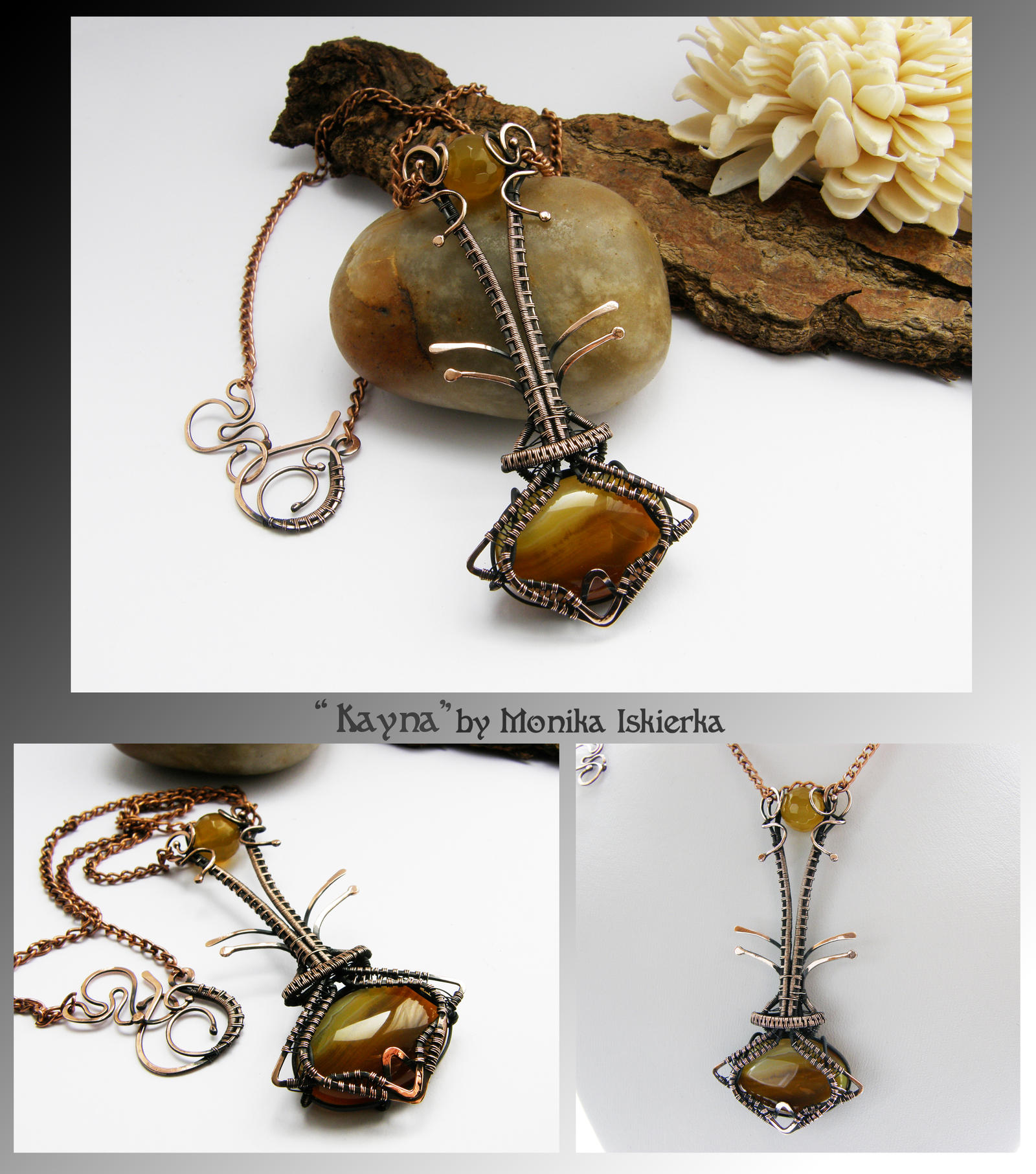 Kayna- wire wrapped copped necklace