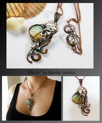 Sheila- wire wrapped copper necklace