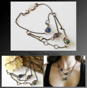 Auga- wire wrapped copper necklace