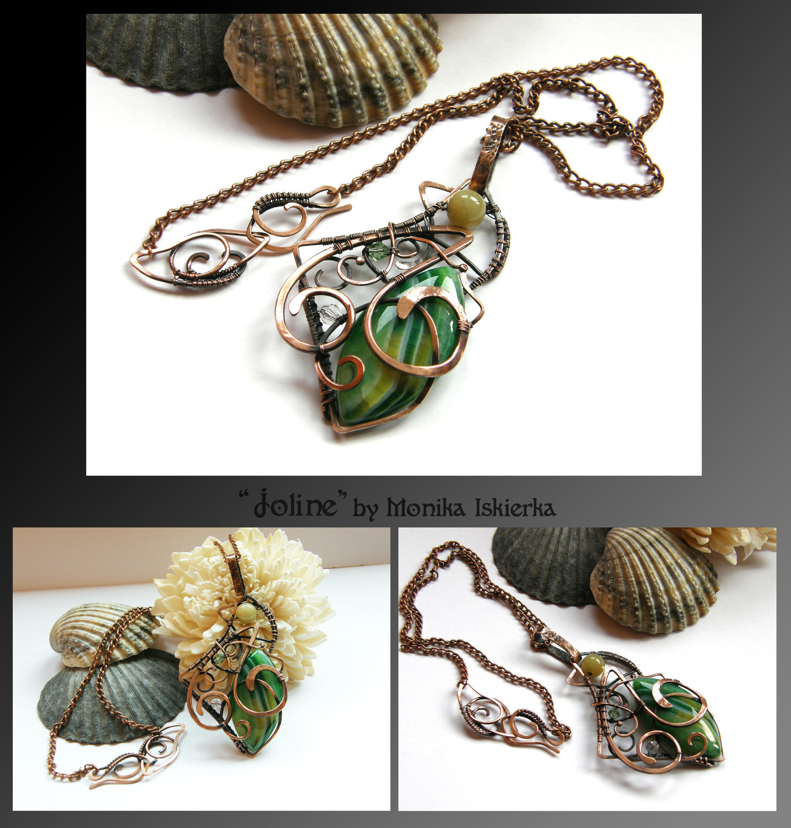 Joline- wire wrapped copper necklace