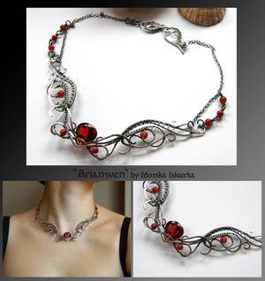 Rhiamon III- wire wrapped silver necklace