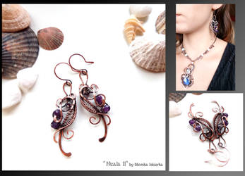 Neala II- wire wrapped copper earrings