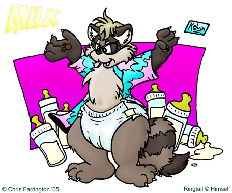 Ringtail Raccoon in diapers