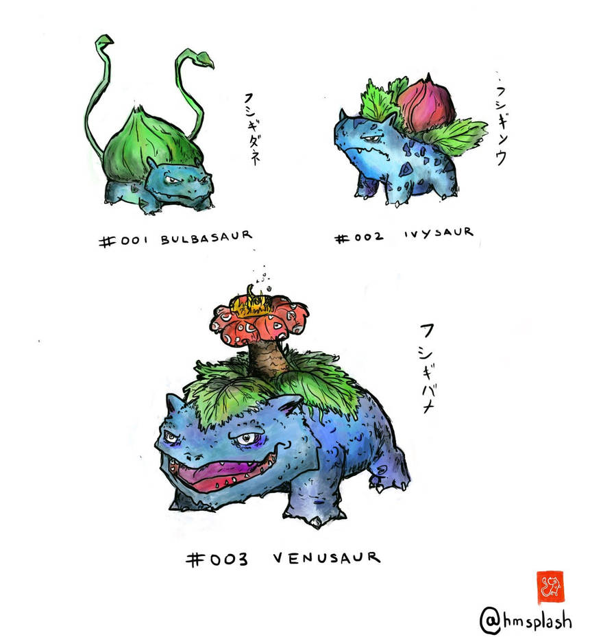 Shiny Bulbasaur Evolution Chain by Suicune245 on DeviantArt