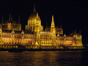 Hungarian Parliament Building at night