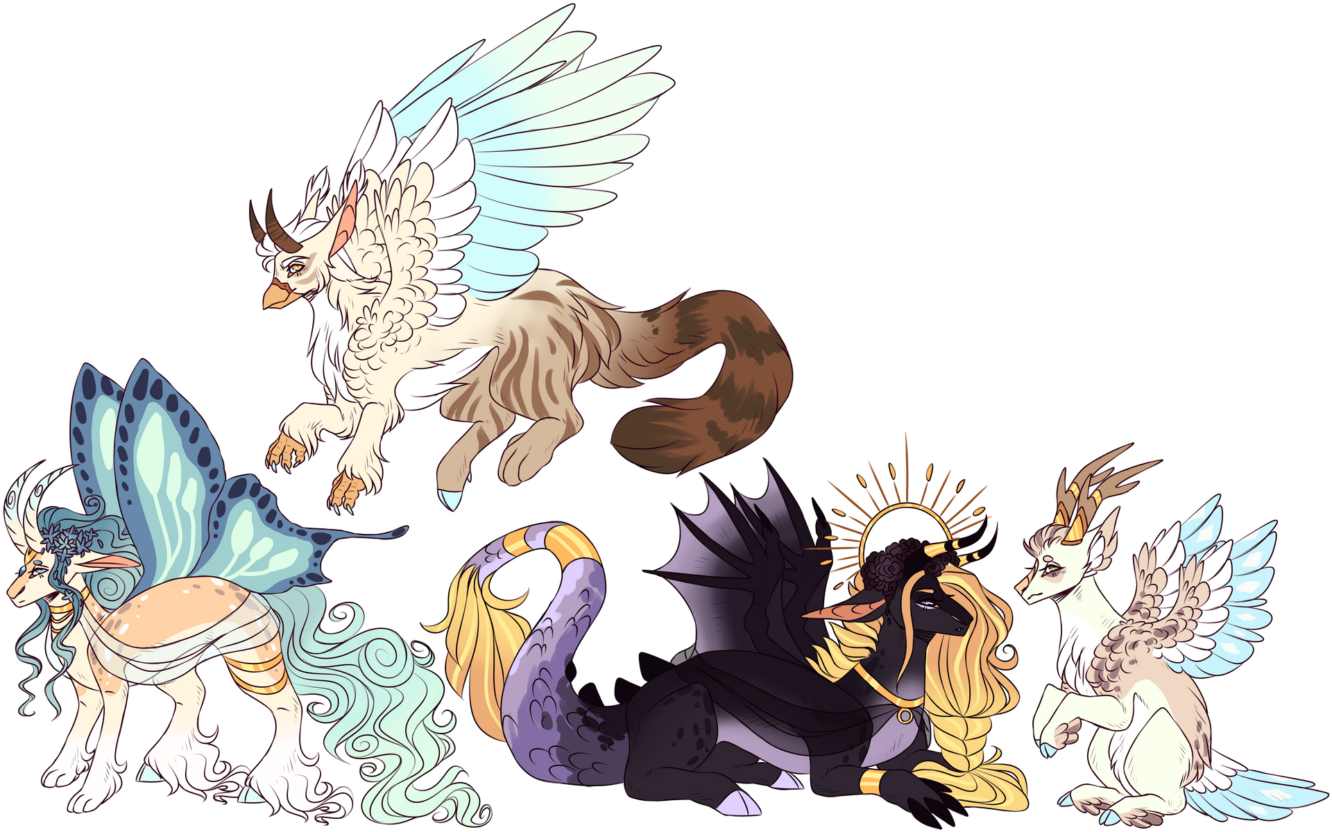 Winged Creature Patterns Winged creatures by Sleepy-Nova on DeviantArt